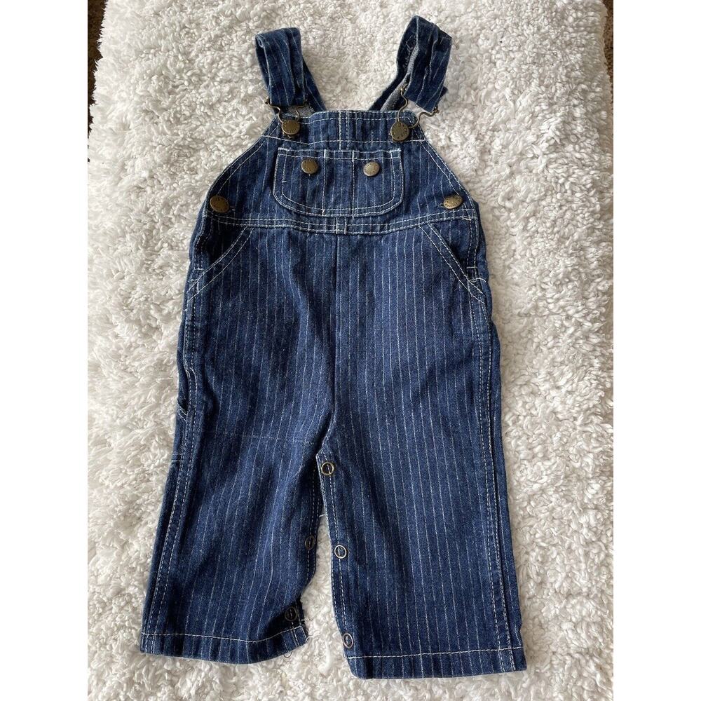 Oleg Cassini Boys Sz. 9 Mo. Classic Denim Overalls. Cute, ** Nt Flaw*